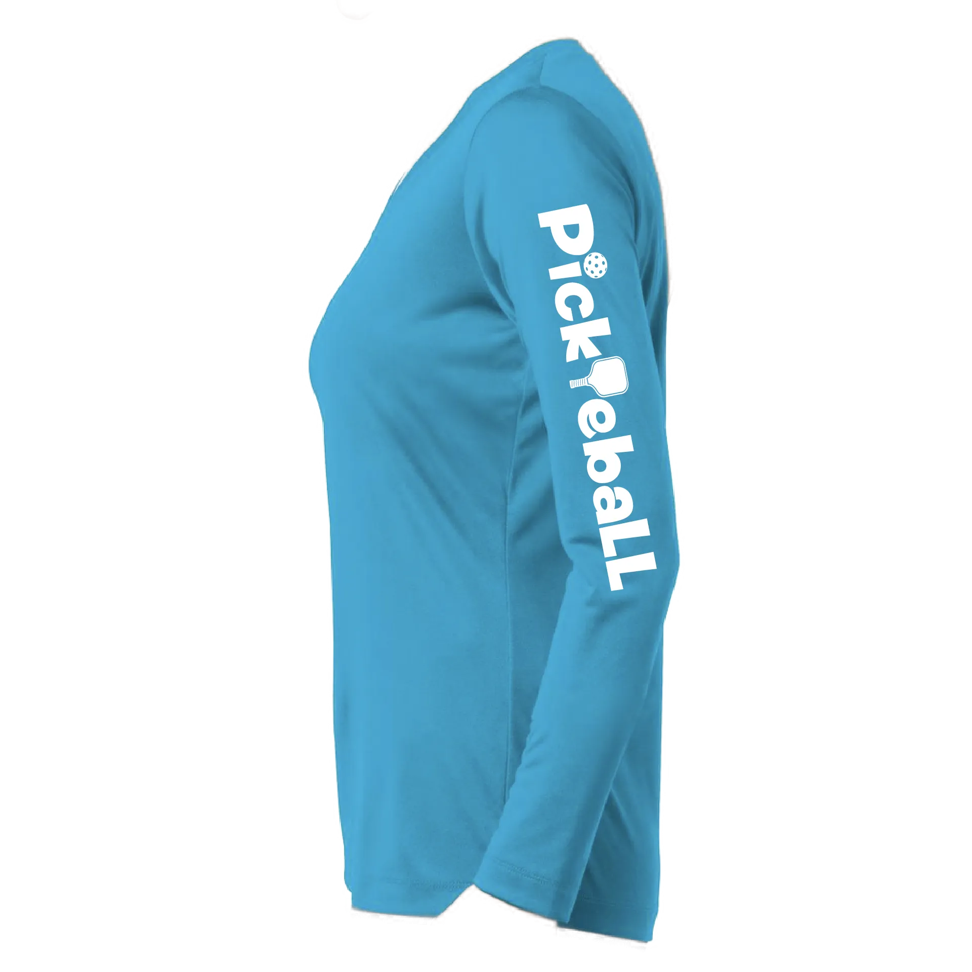 Pickleball Horizontal (Customizable) | Women’s Long Sleeve V-Neck Pickleball Shirt | 100% Polyester