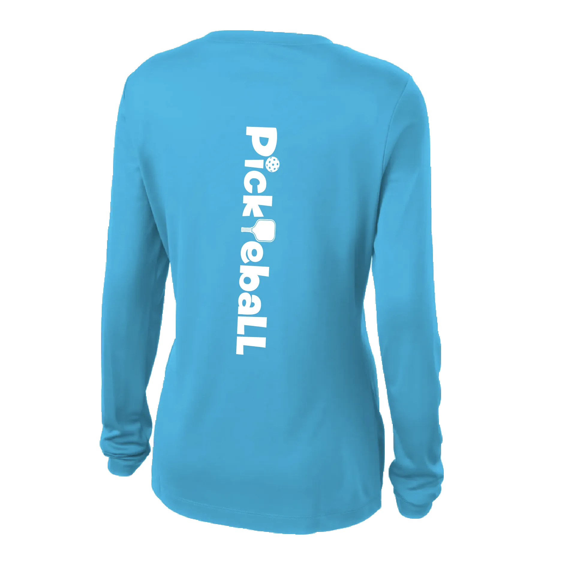 Pickleball Horizontal (Customizable) | Women’s Long Sleeve V-Neck Pickleball Shirt | 100% Polyester