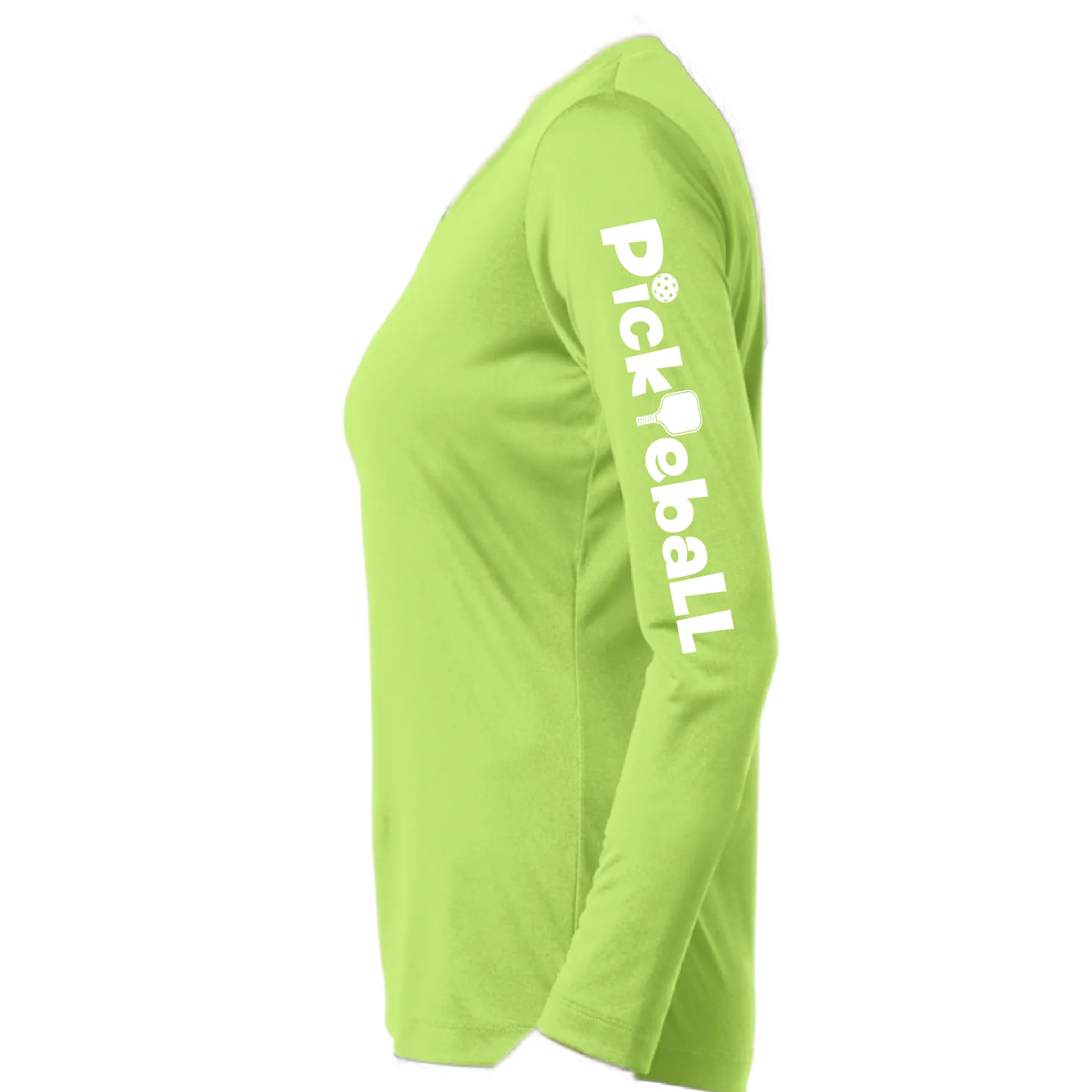 Pickleball Horizontal (Customizable) | Women’s Long Sleeve V-Neck Pickleball Shirt | 100% Polyester