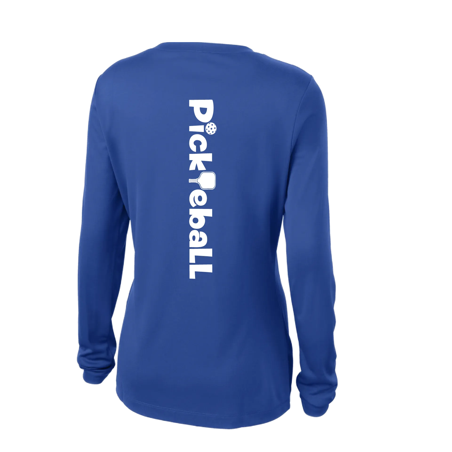 Pickleball Horizontal (Customizable) | Women’s Long Sleeve V-Neck Pickleball Shirt | 100% Polyester