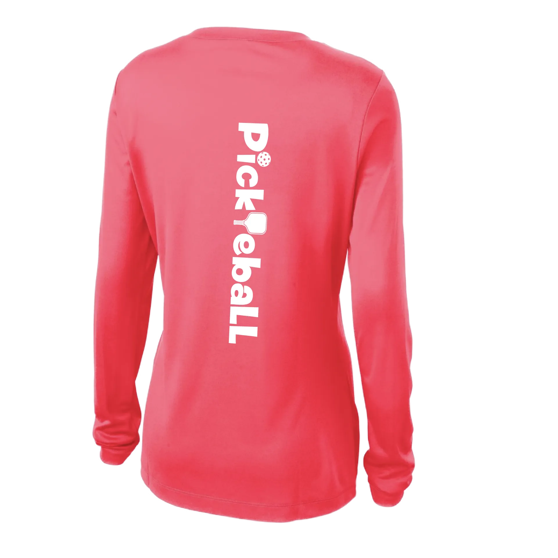 Pickleball Horizontal (Customizable) | Women’s Long Sleeve V-Neck Pickleball Shirt | 100% Polyester