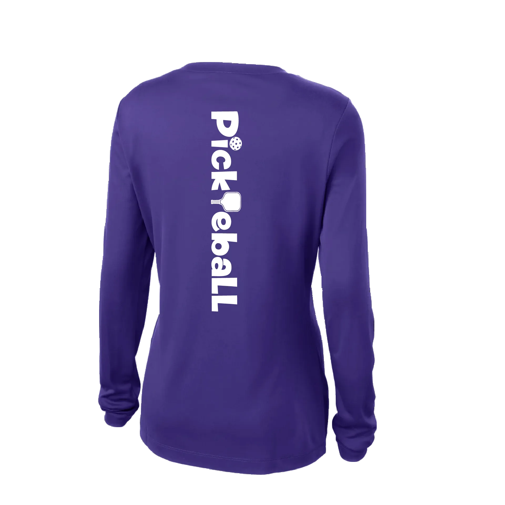 Pickleball Horizontal (Customizable) | Women’s Long Sleeve V-Neck Pickleball Shirt | 100% Polyester
