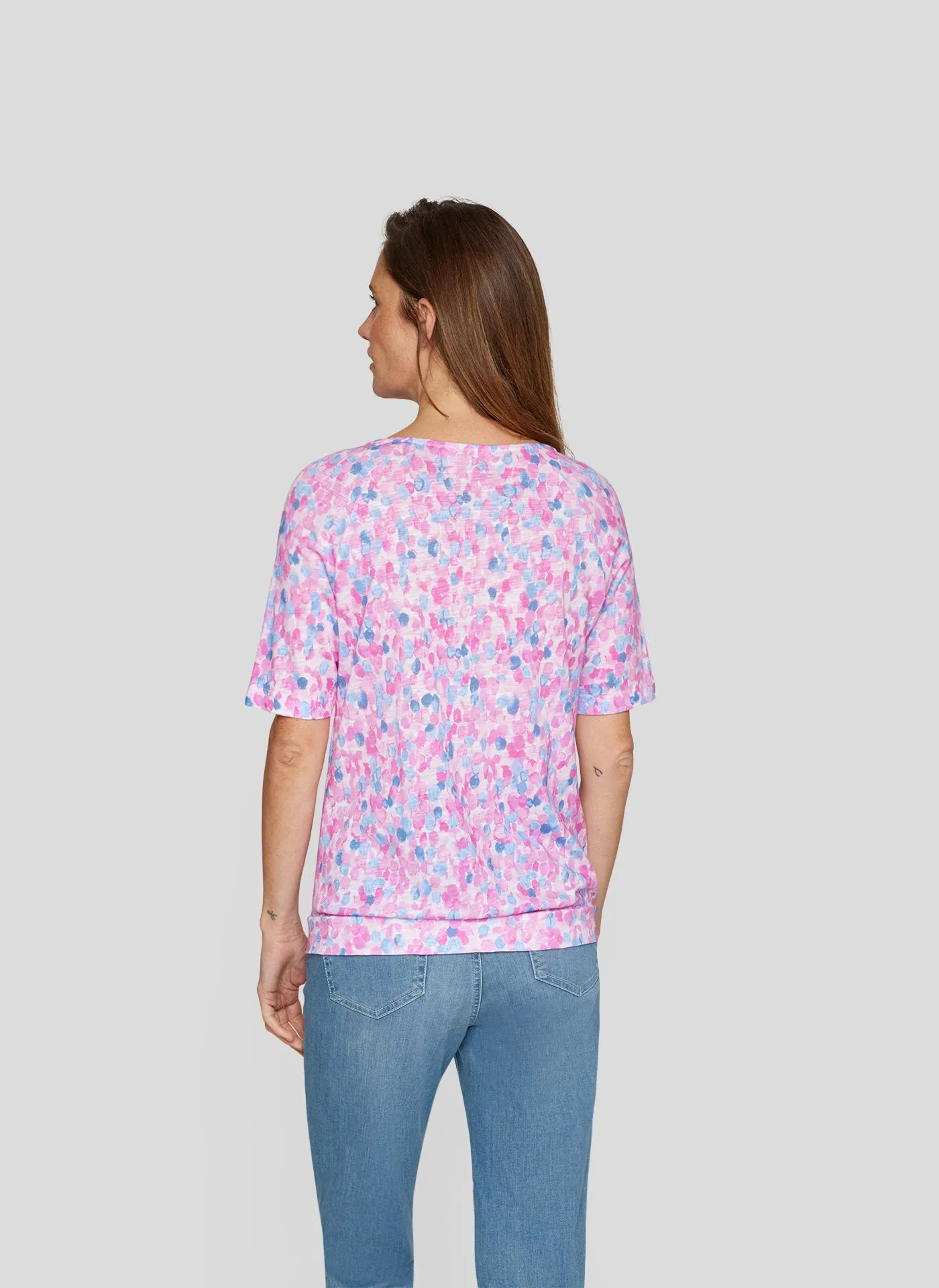Pink & Blue Dotted T-Shirt