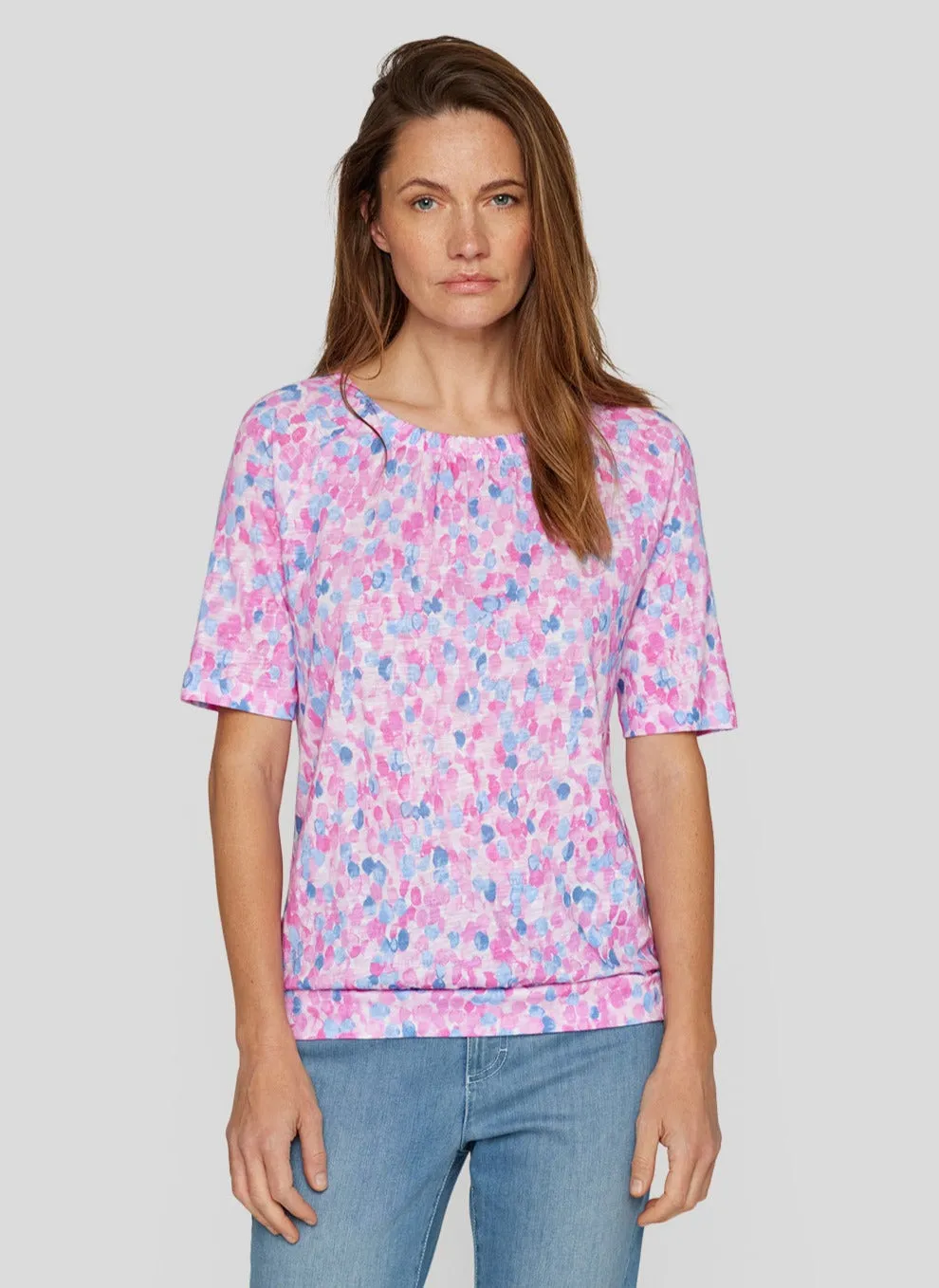 Pink & Blue Dotted T-Shirt