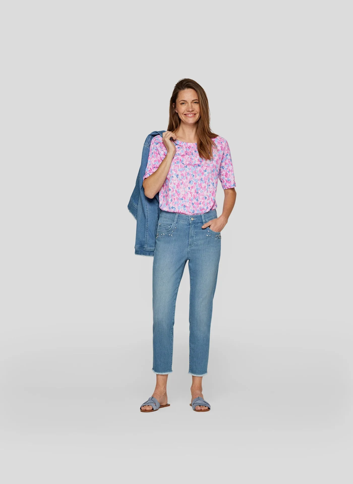 Pink & Blue Dotted T-Shirt