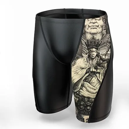 Plus Size & Quick-dry Men's Swimming Trunks with Tangseng Pattern