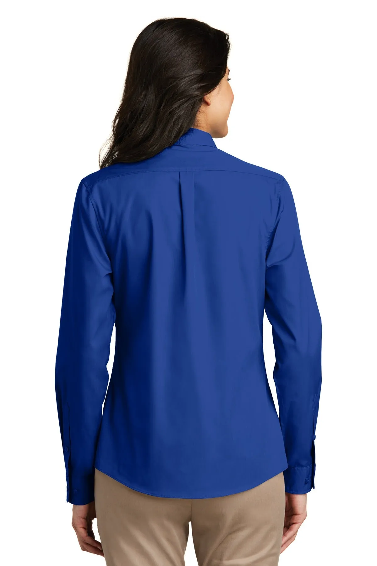 Port Authority Ladies Long Sleeve Carefree Poplin Shirt. LW100