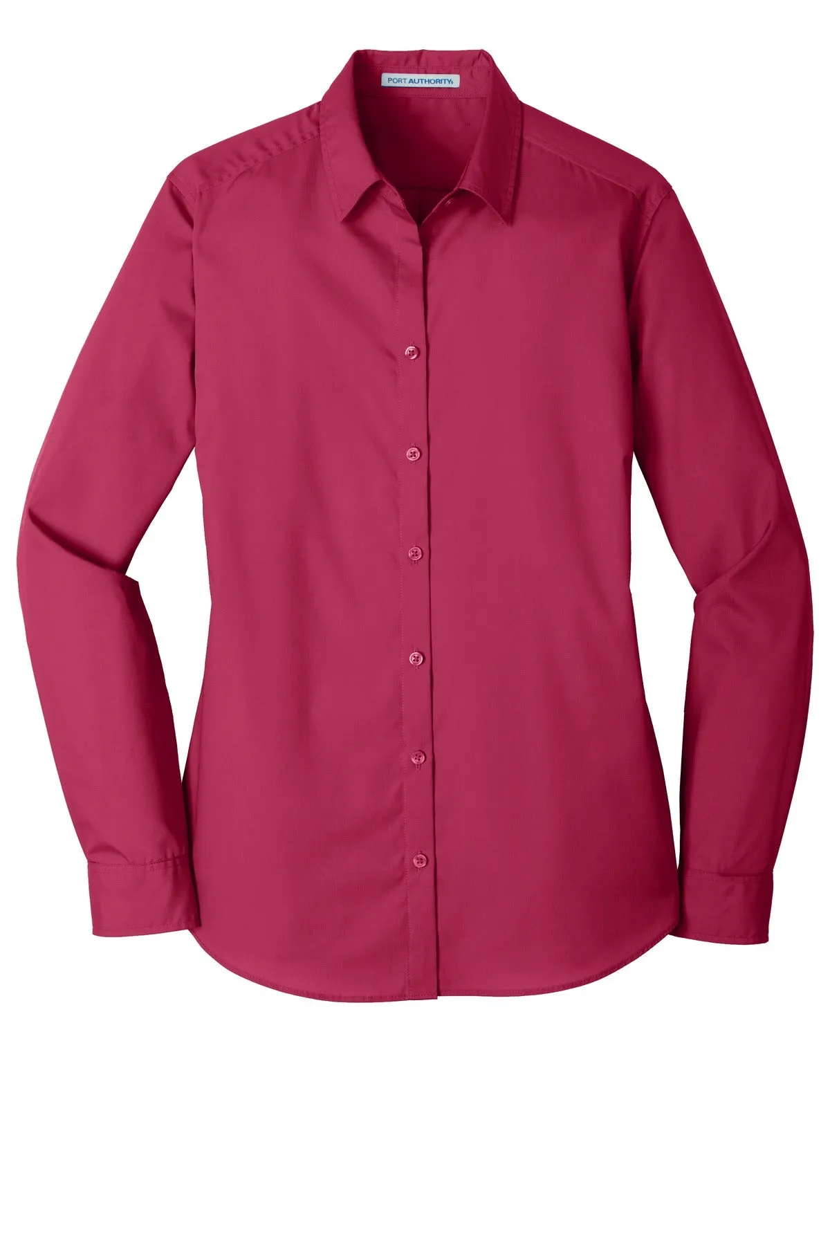 Port Authority Ladies Long Sleeve Carefree Poplin Shirt. LW100