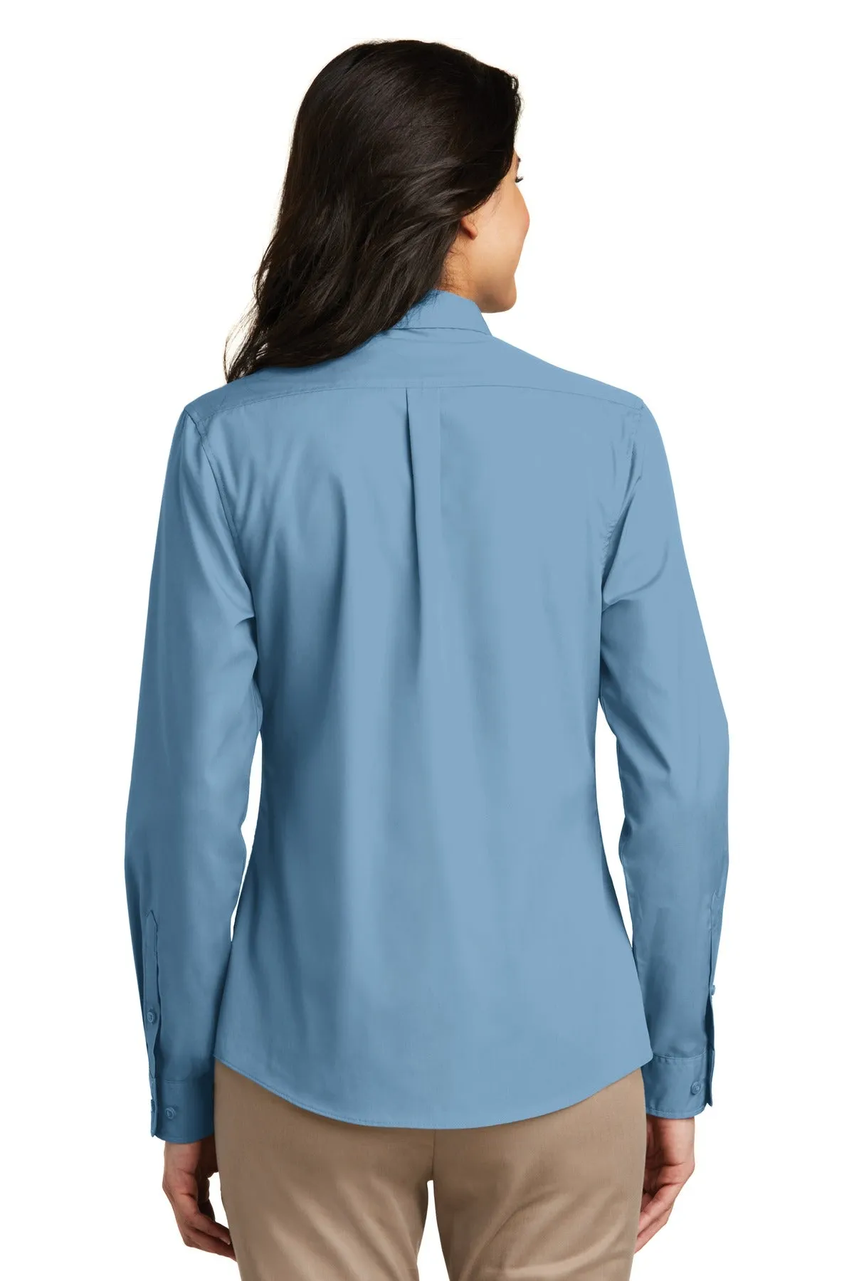 Port Authority Ladies Long Sleeve Carefree Poplin Shirt. LW100