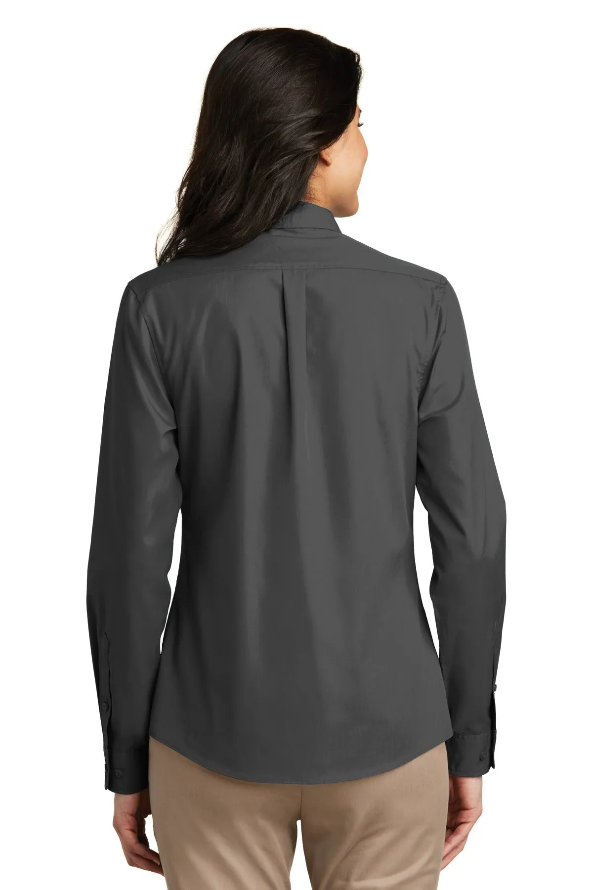 Port Authority Ladies Long Sleeve Carefree Poplin Shirt. LW100
