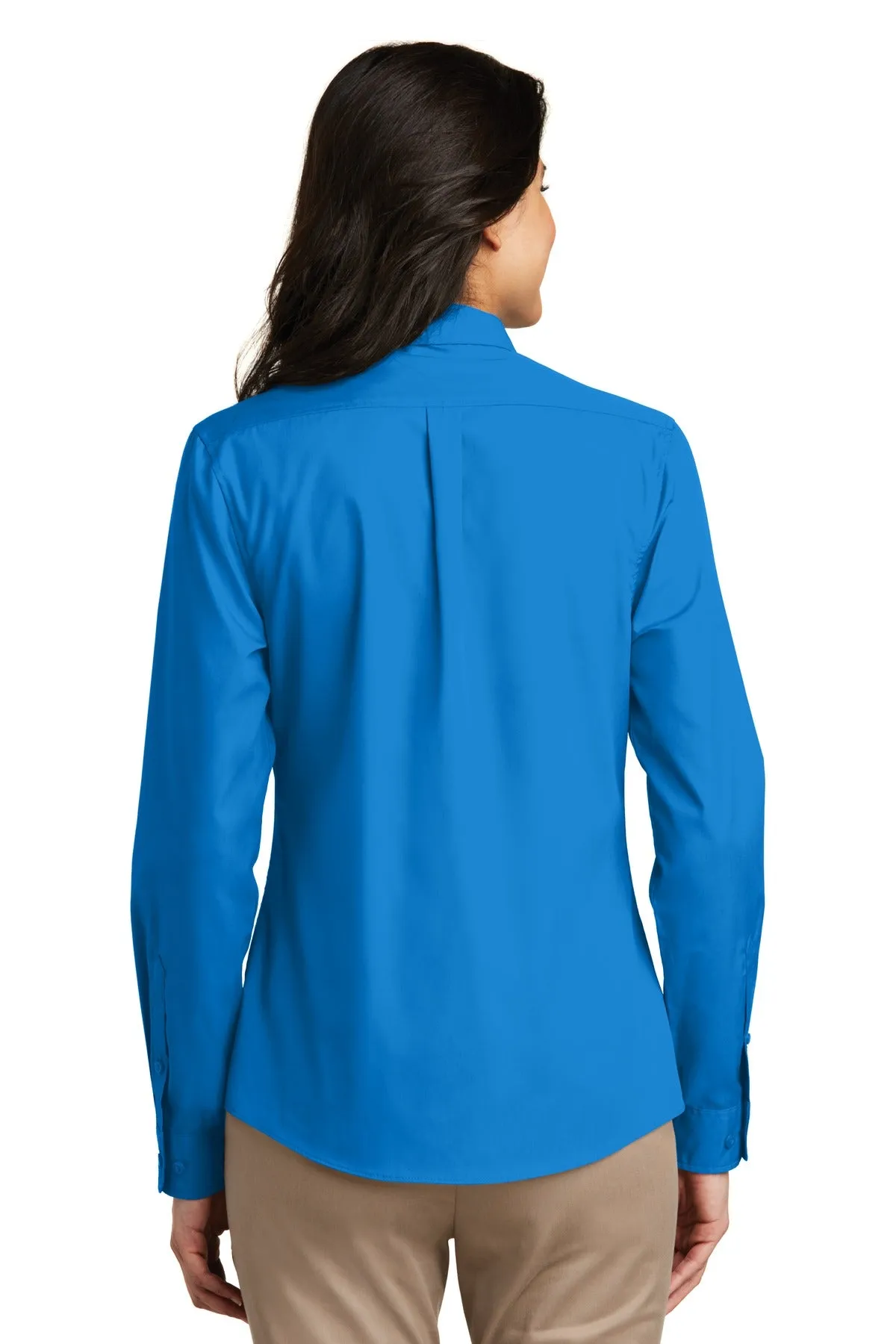Port Authority Ladies Long Sleeve Carefree Poplin Shirt. LW100