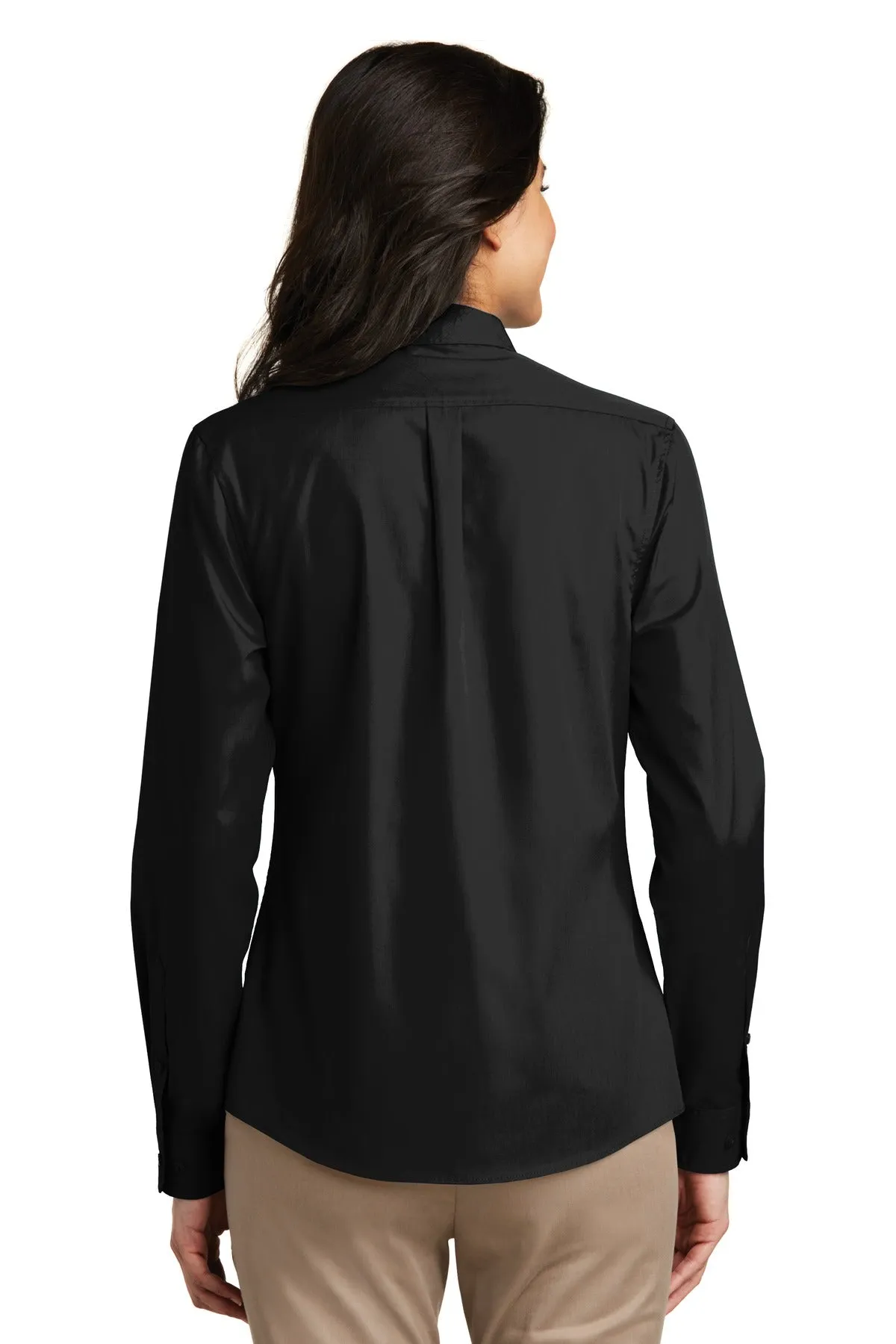 Port Authority Ladies Long Sleeve Carefree Poplin Shirt. LW100