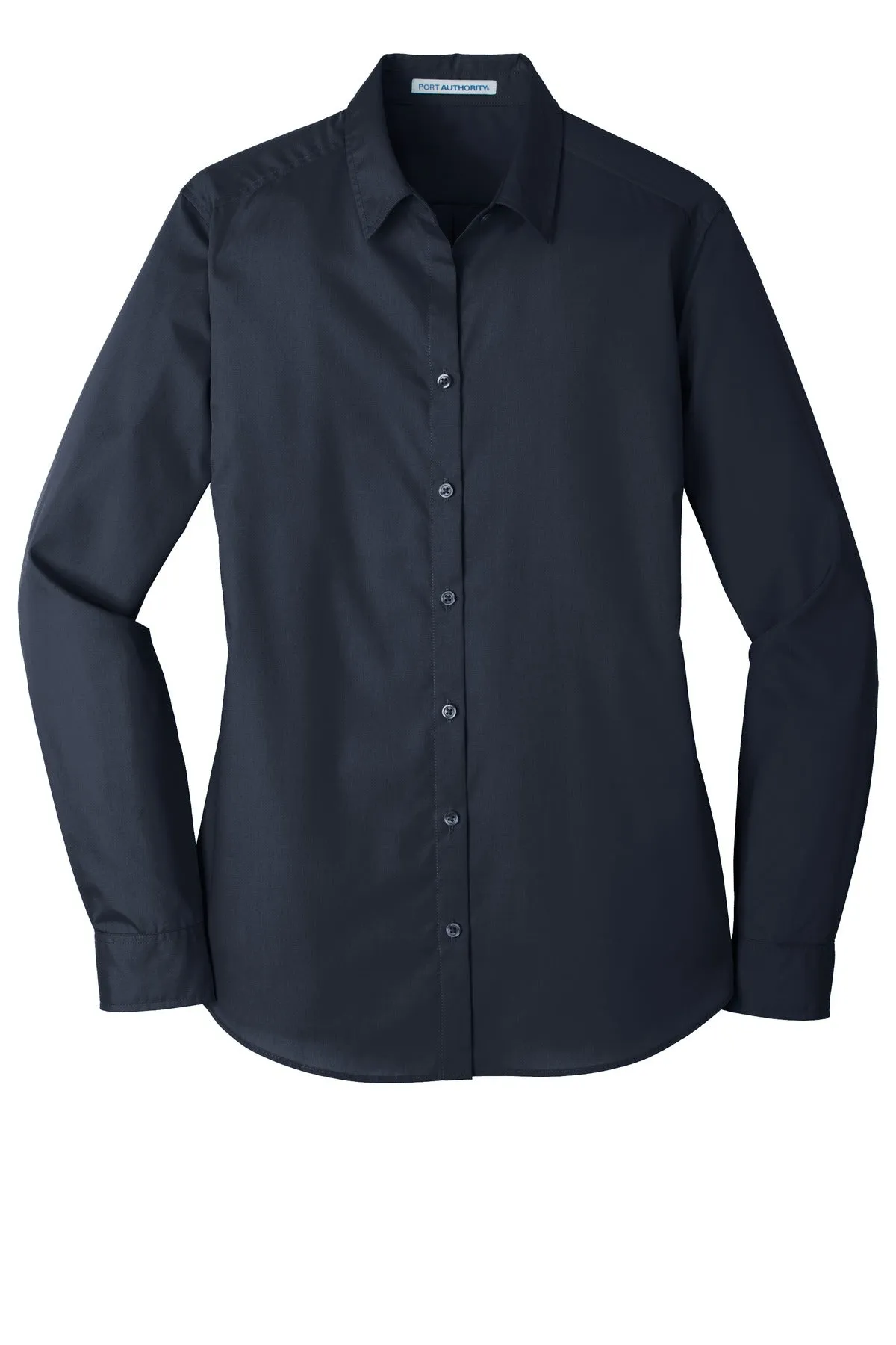 Port Authority Ladies Long Sleeve Carefree Poplin Shirt. LW100