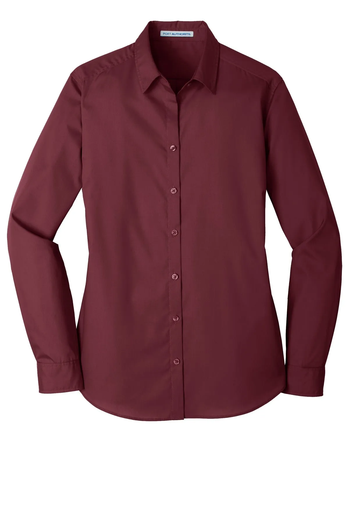 Port Authority Ladies Long Sleeve Carefree Poplin Shirt. LW100