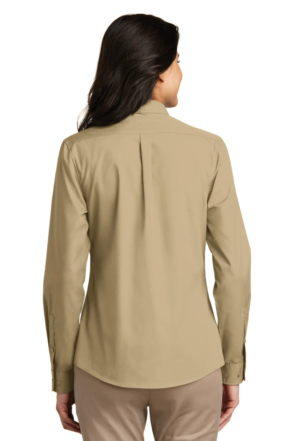 Port Authority Ladies Long Sleeve Carefree Poplin Shirt. LW100