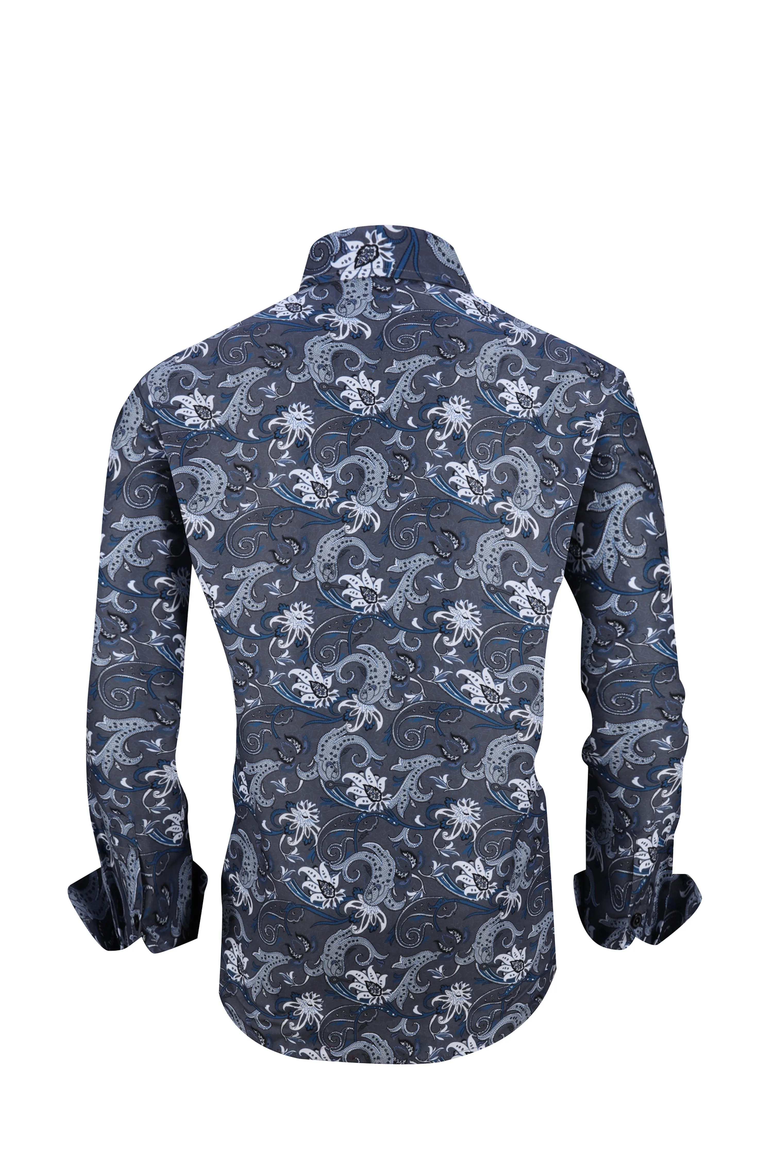 PREMIERE SHIRTS: GREY/BLUE/WHITE PAISLEY