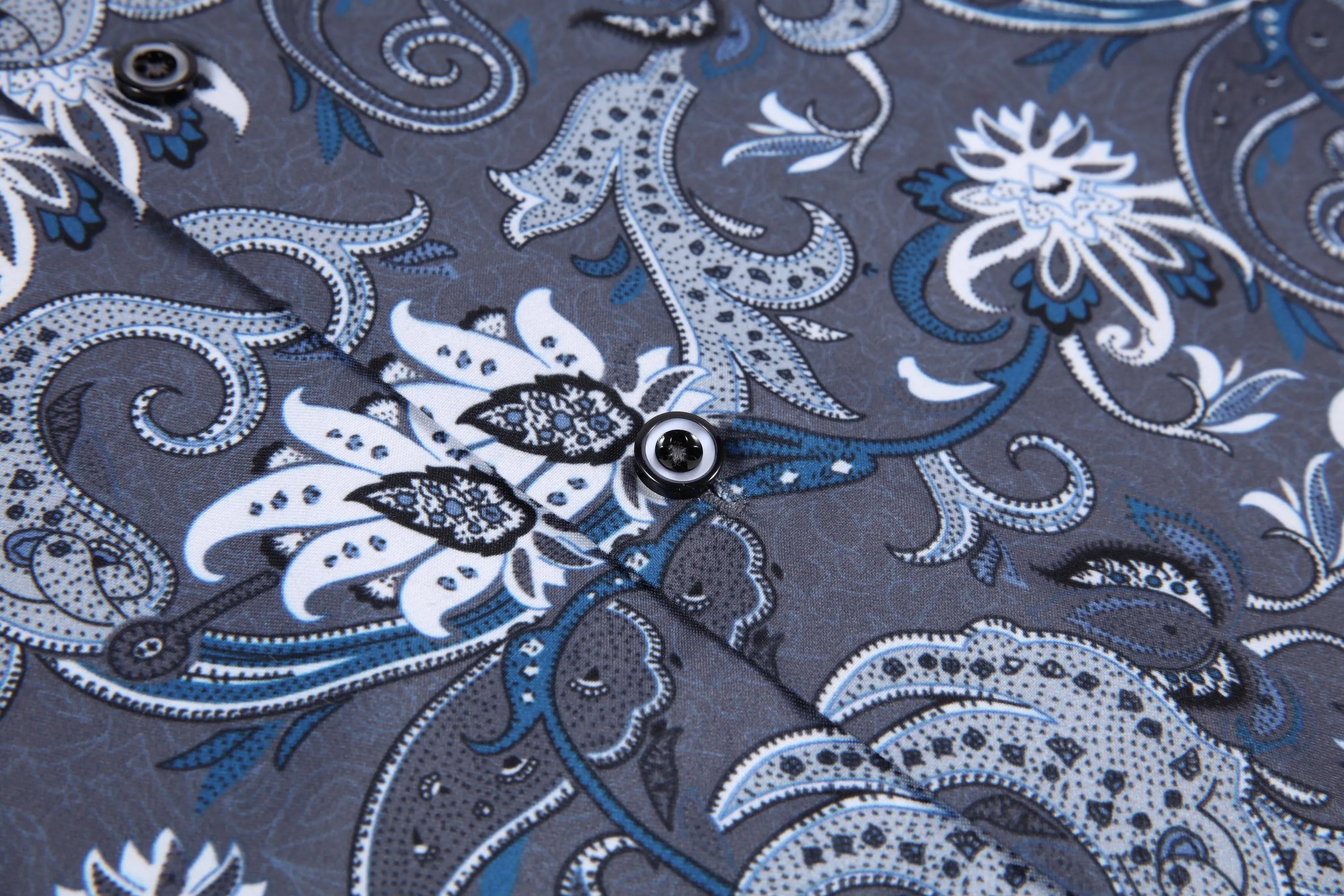 PREMIERE SHIRTS: GREY/BLUE/WHITE PAISLEY