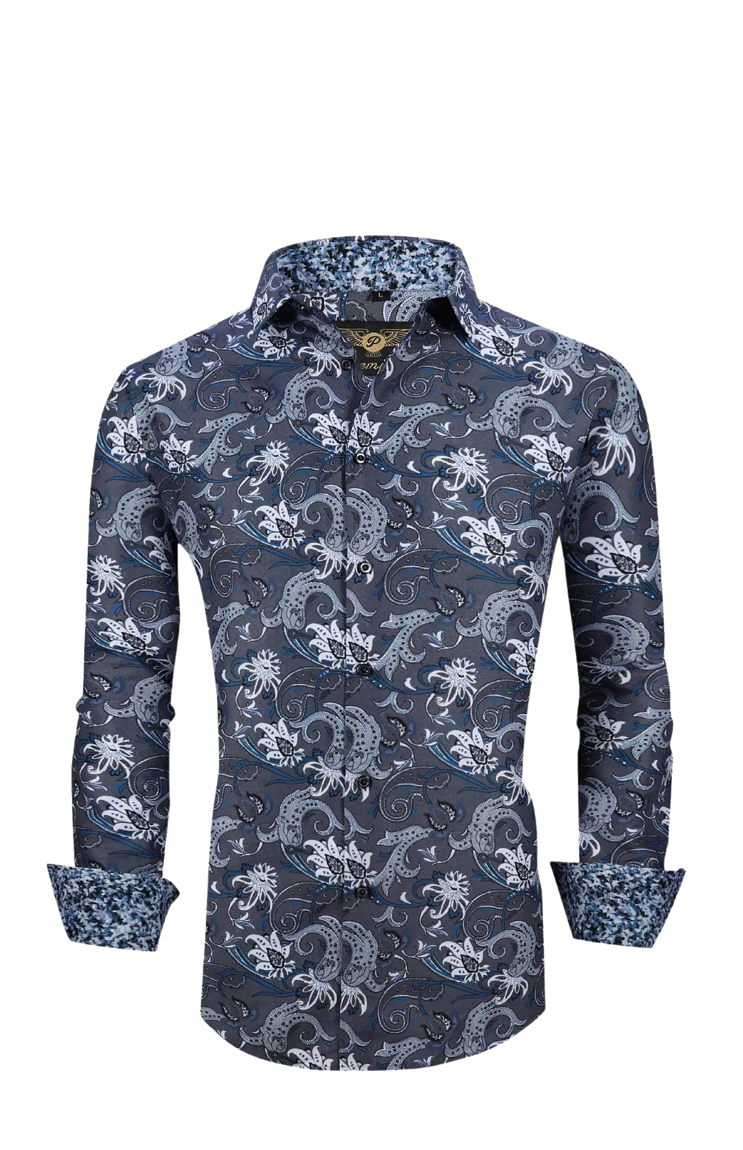 PREMIERE SHIRTS: GREY/BLUE/WHITE PAISLEY