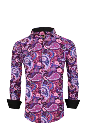 PREMIERE SHIRTS: PINK/PURPLE PAISLEY