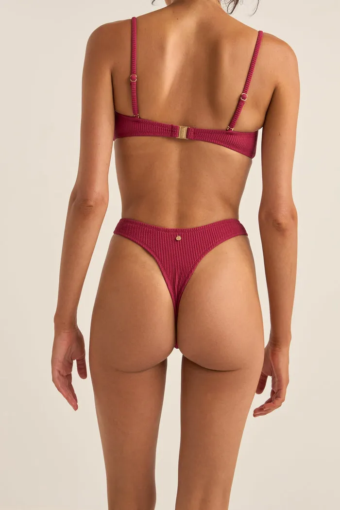 Rhythm Isla Rib Skimpy Pant - SANGRIA
