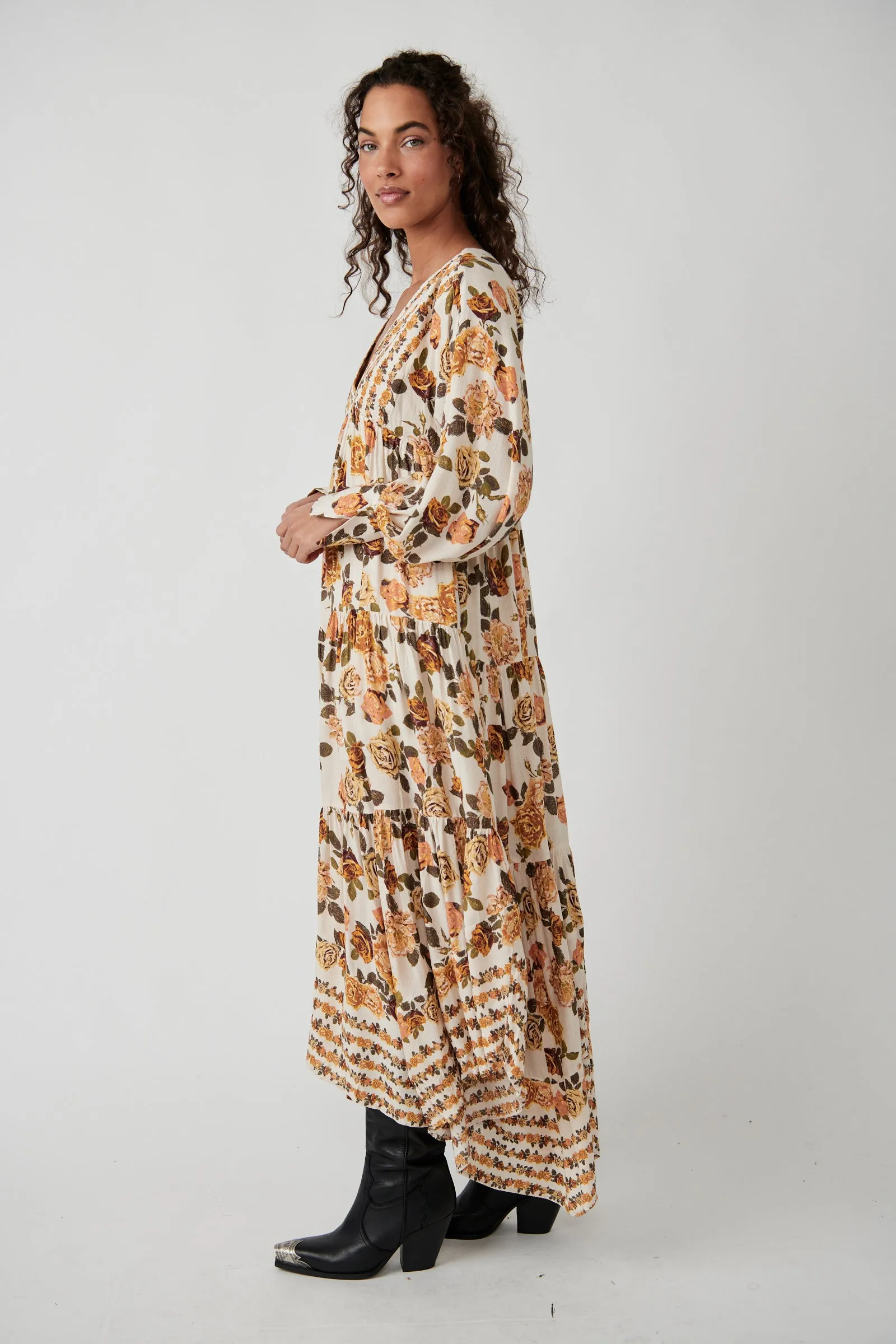 Rows Of Roses Maxi Dress
