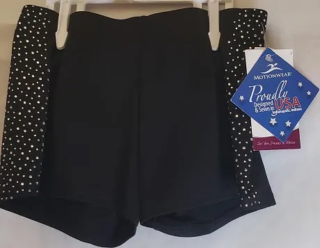 Sana -- Women's Rhinestone Boy Short -- Black