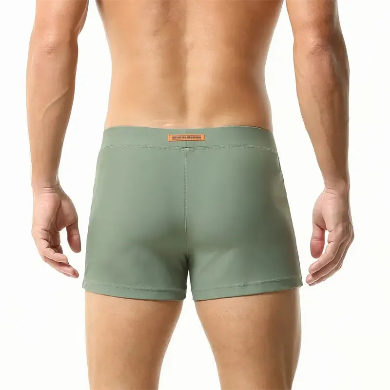 Seobean Men's Swim Boxers - Quick-Dry Swimwear with Nylon/Spandex Blend 230801