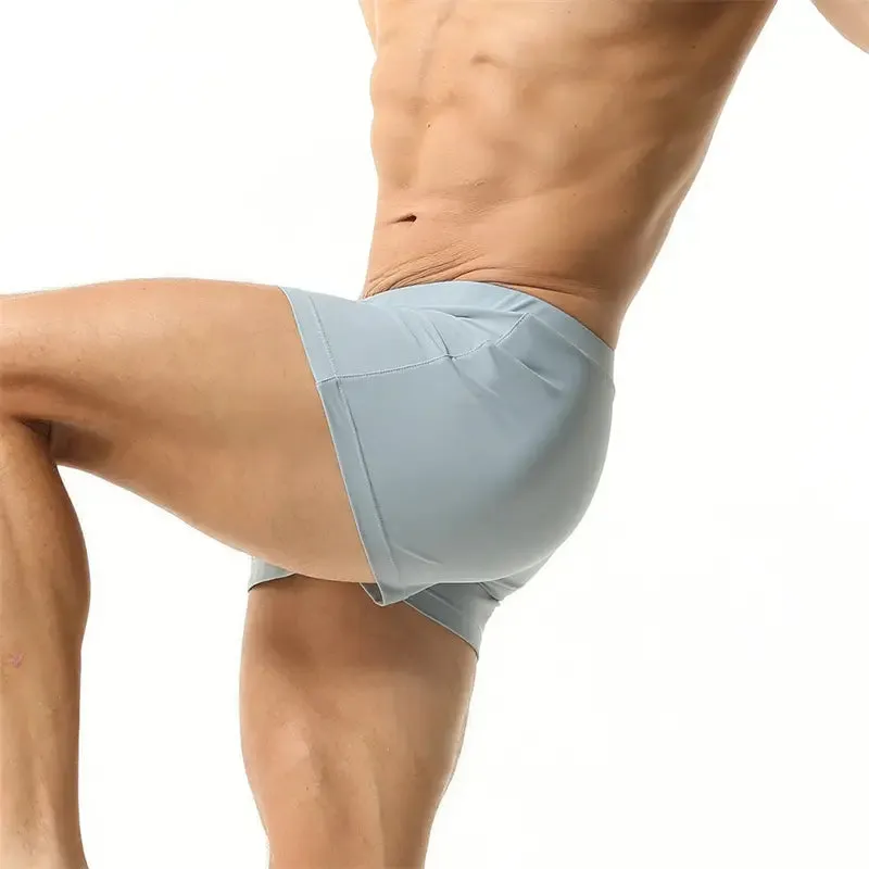 Seobean Men's Swim Boxers - Quick-Dry Swimwear with Nylon/Spandex Blend 230801