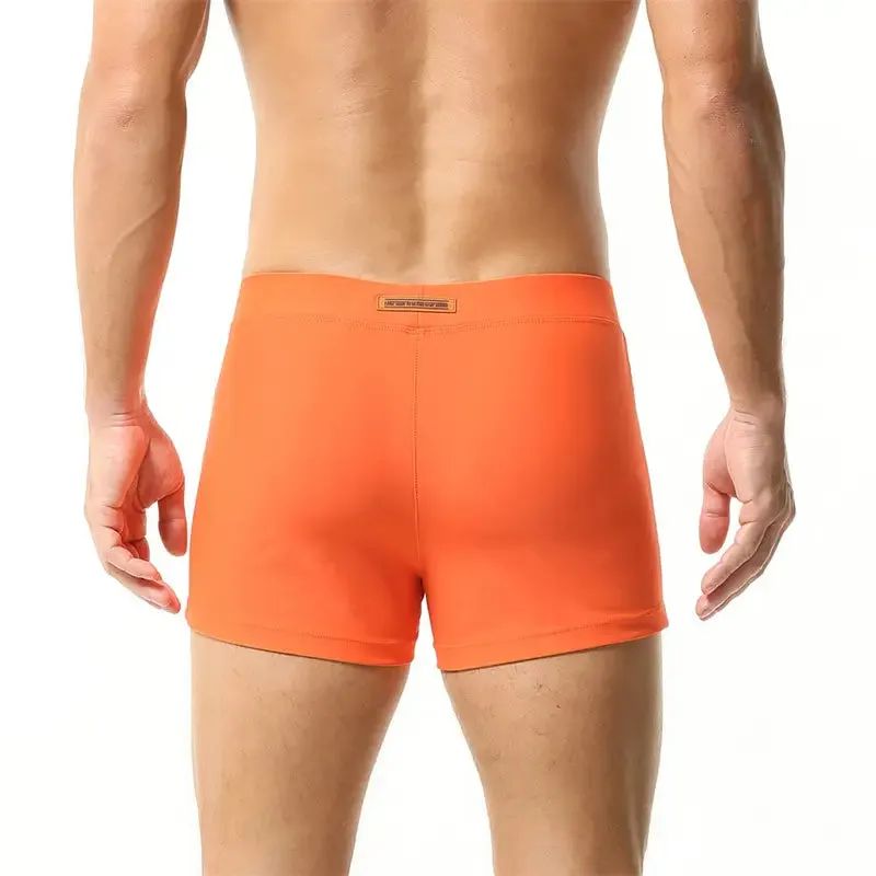 Seobean Men's Swim Boxers - Quick-Dry Swimwear with Nylon/Spandex Blend 230801