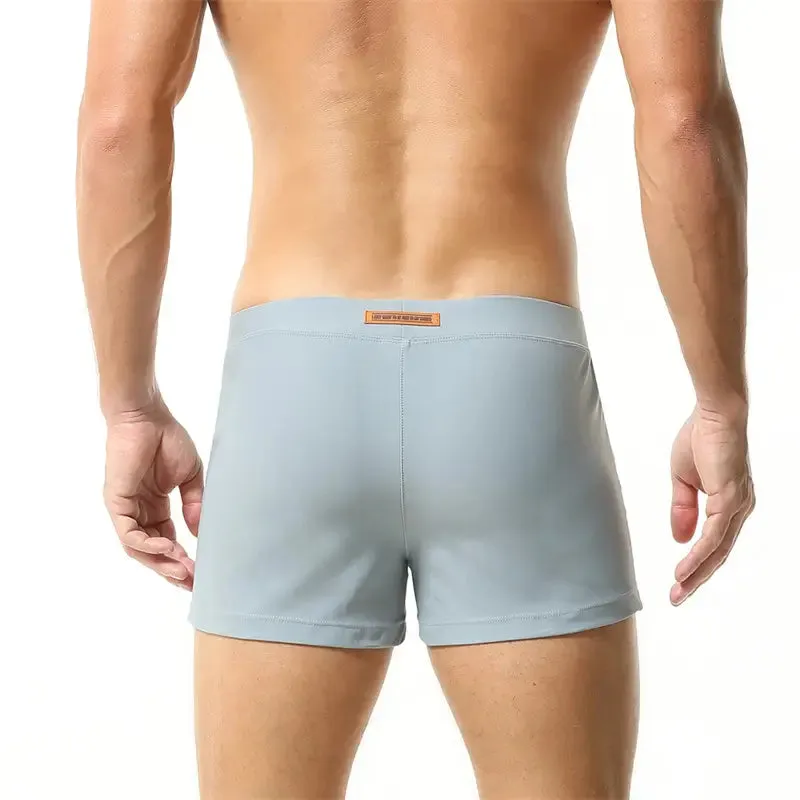 Seobean Men's Swim Boxers - Quick-Dry Swimwear with Nylon/Spandex Blend 230801