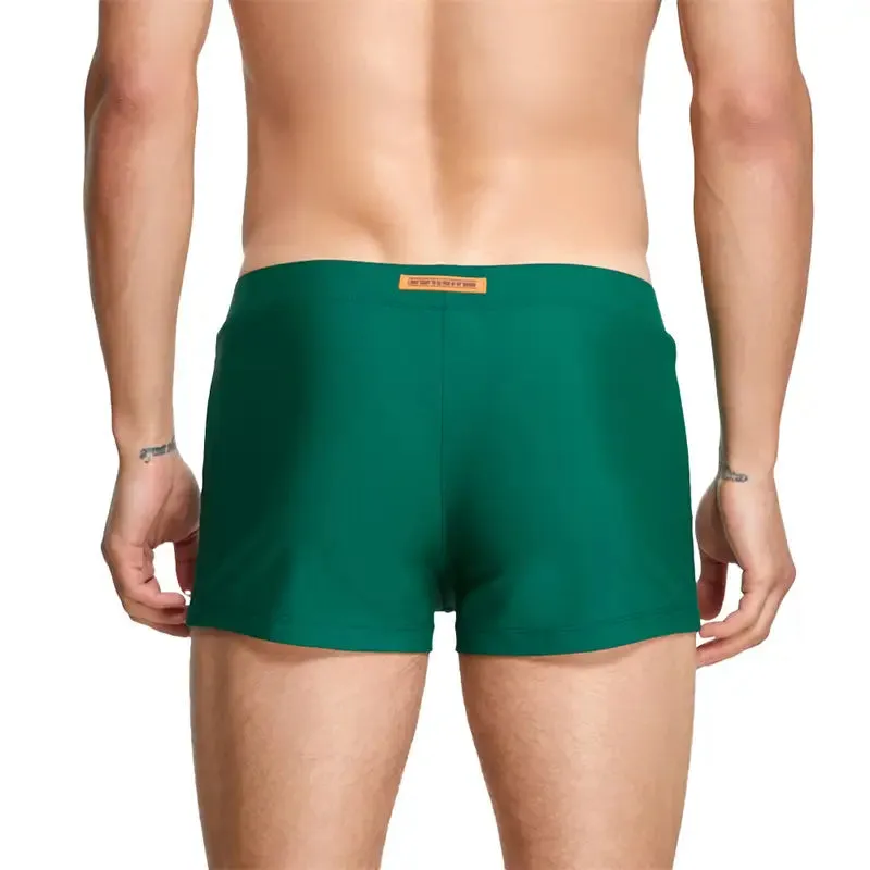 Seobean Men's Swim Boxers - Quick-Dry Swimwear with Nylon/Spandex Blend 230801