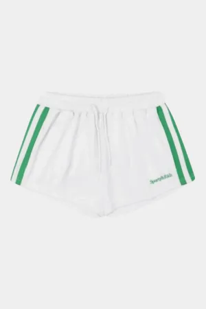 SERIF LOGO EMBROIDERED ROLLER SHORTS WHITE/VERDE