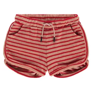 Short Toweling Stripe Pomegranate