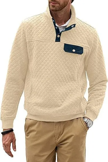 Simple Trendy Loose Sweater Long Sleeve Stand Collar Men