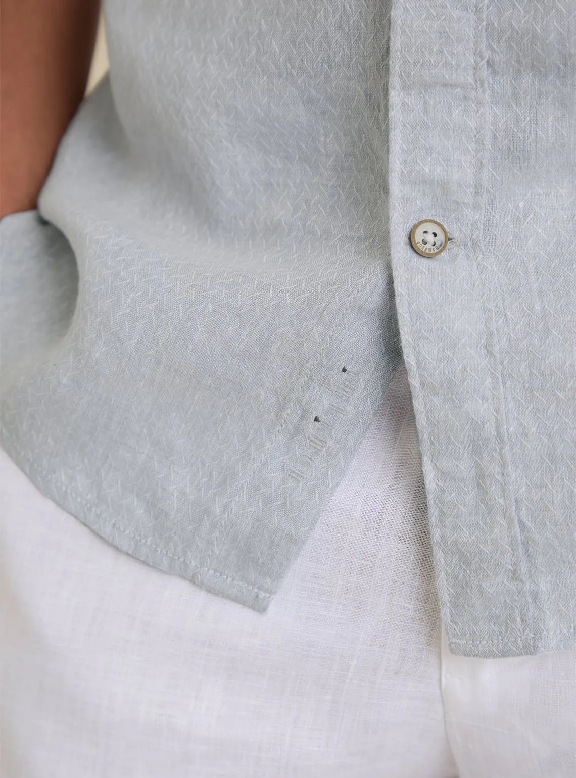 Steel Grey Linen Shirt