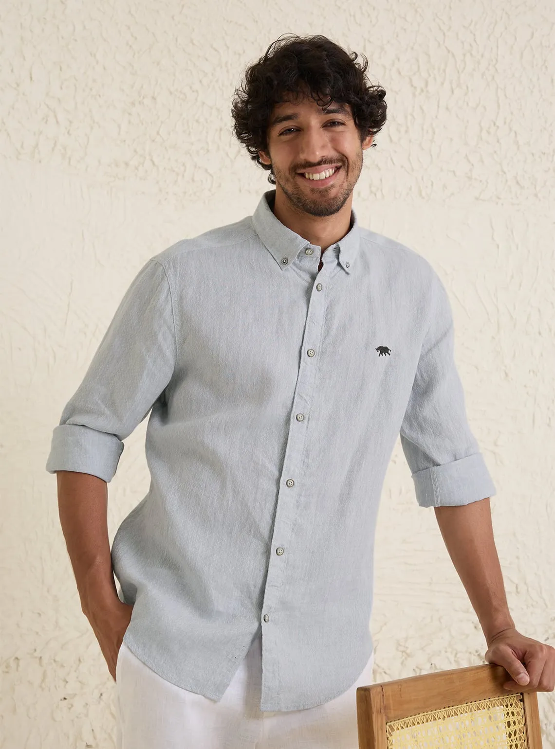Steel Grey Linen Shirt