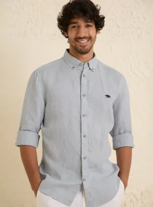Steel Grey Linen Shirt
