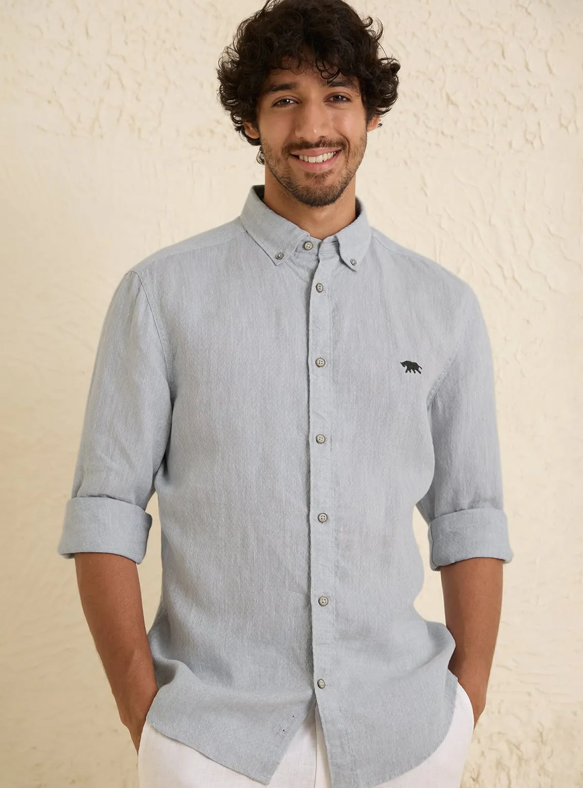 Steel Grey Linen Shirt