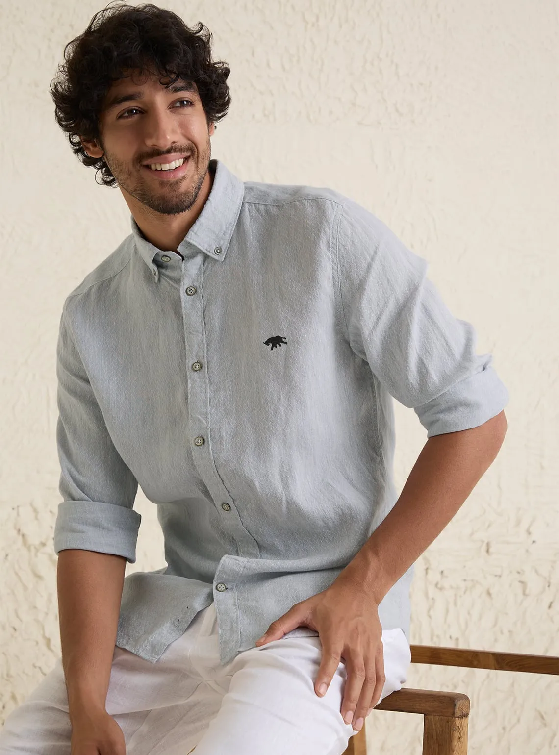 Steel Grey Linen Shirt