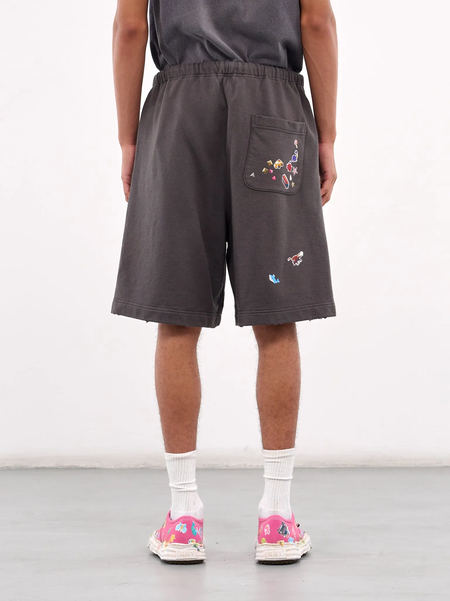 Sticker Elasticated Shorts (A14SP553-BLACK)