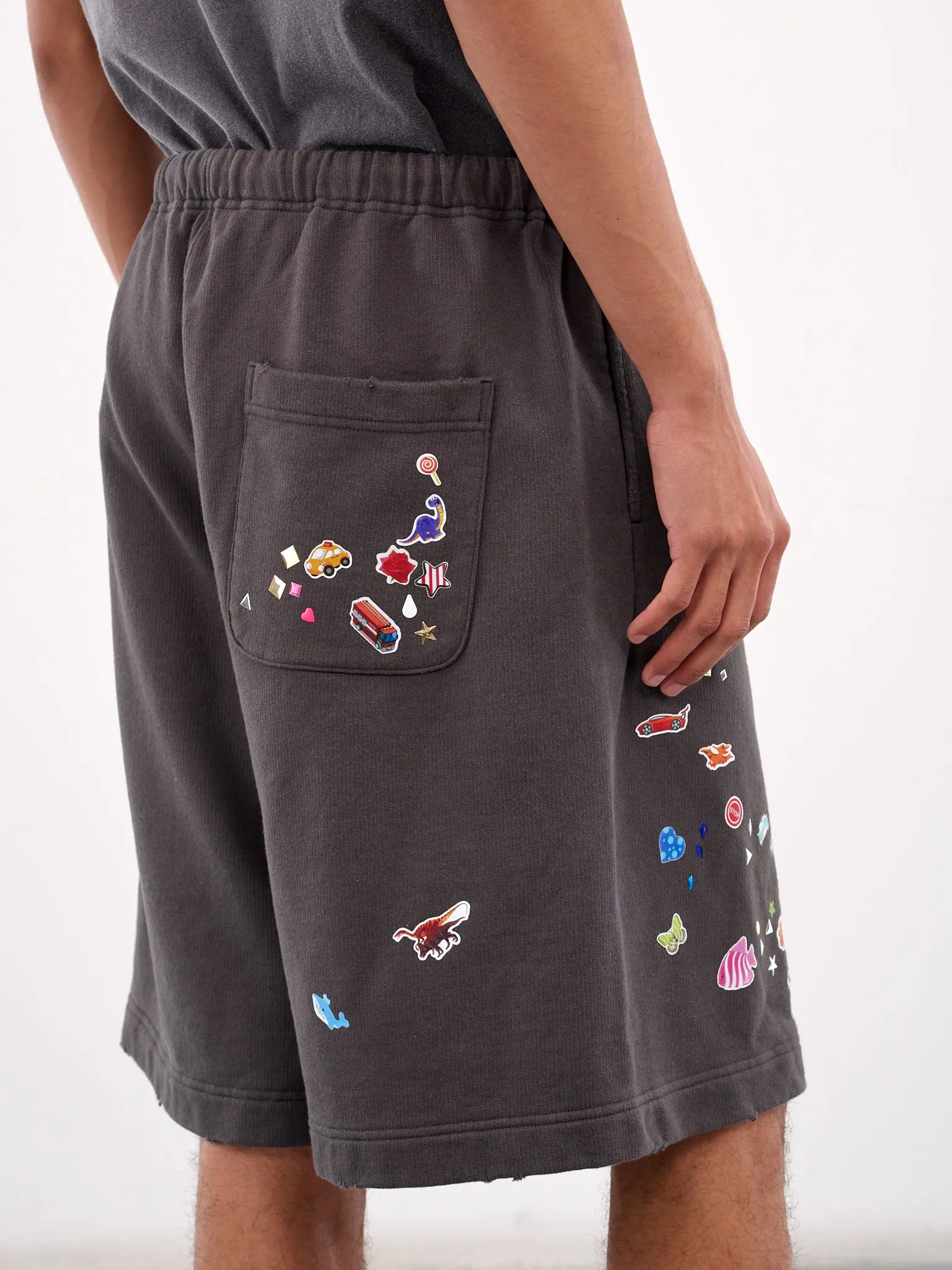 Sticker Elasticated Shorts (A14SP553-BLACK)
