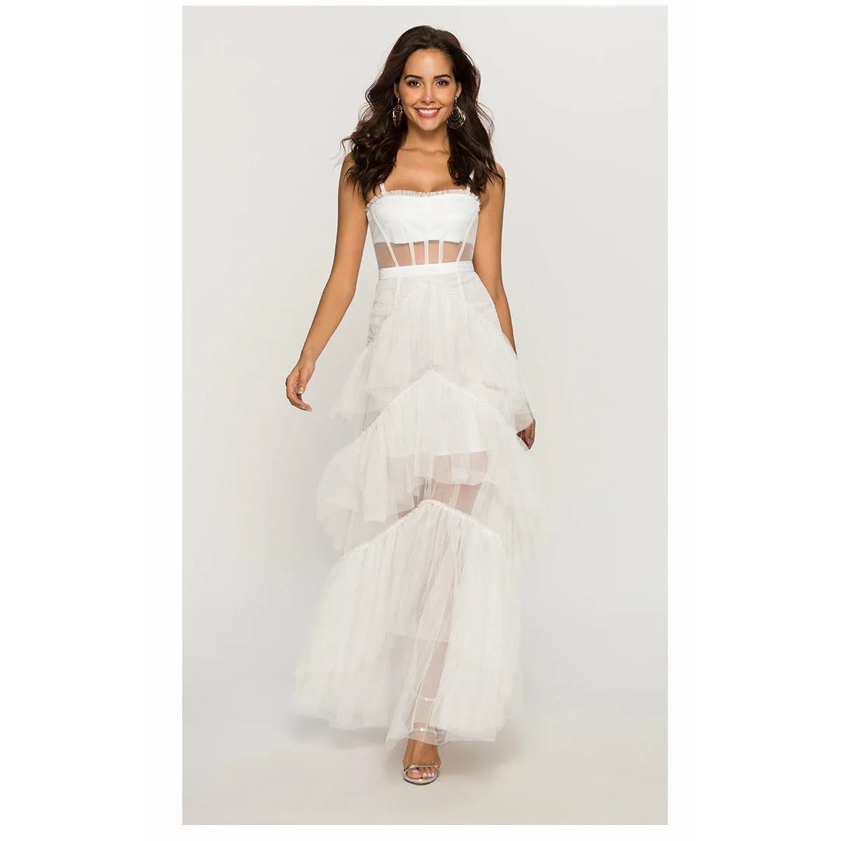 Strapless Flowy Maxi Dress