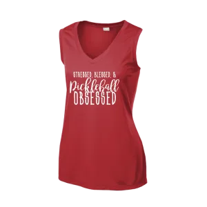Stressed Blessed & Pickleball Obsessed | Women’s Sleeveless Pickleball Shirt | 100% Polyester