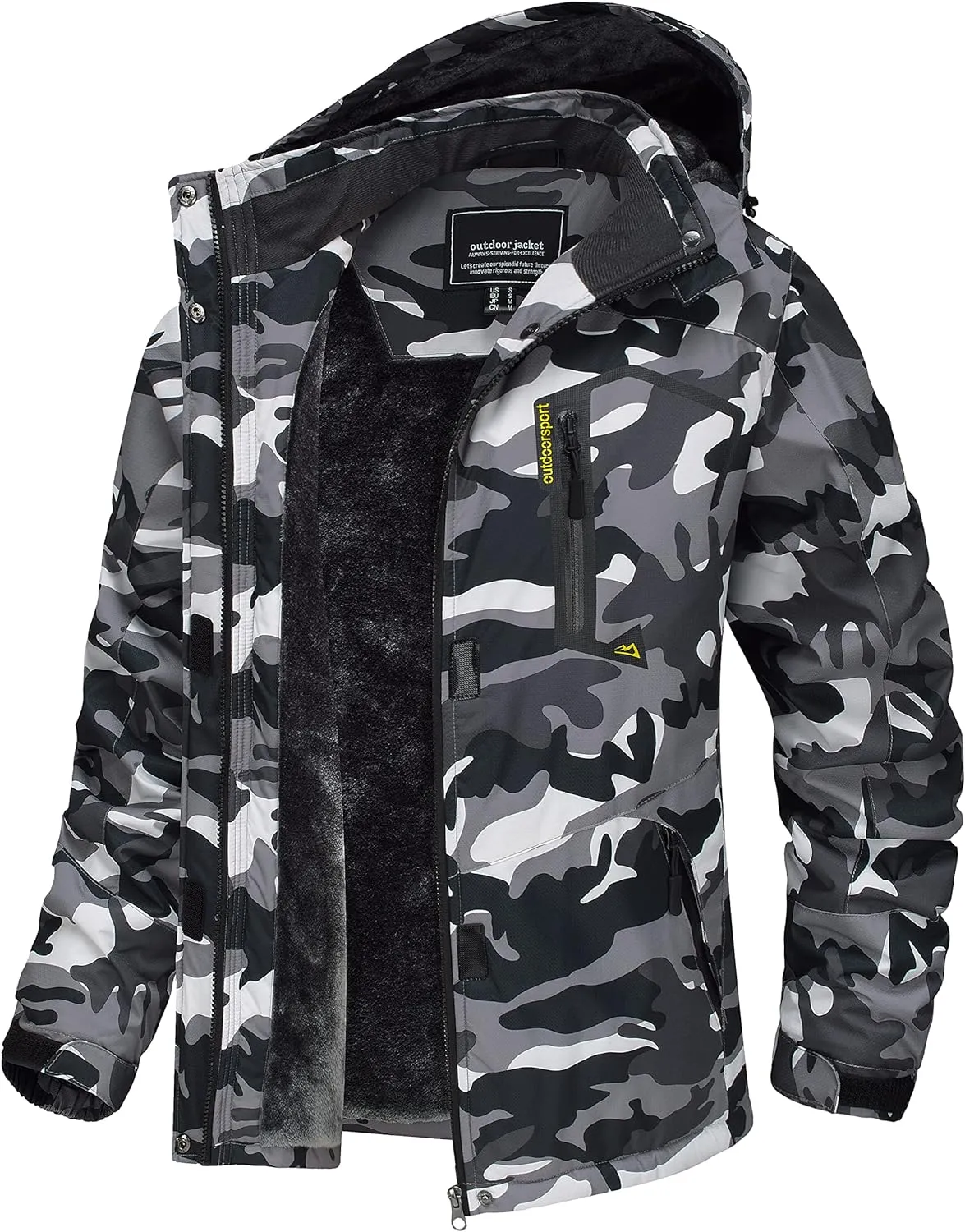 TACVASEN Women's Waterproof Ski Jacket Hooded Fleece Lined Warm Winter Jacket Snow Coat Mountain Windproof Rain Windbreaker
