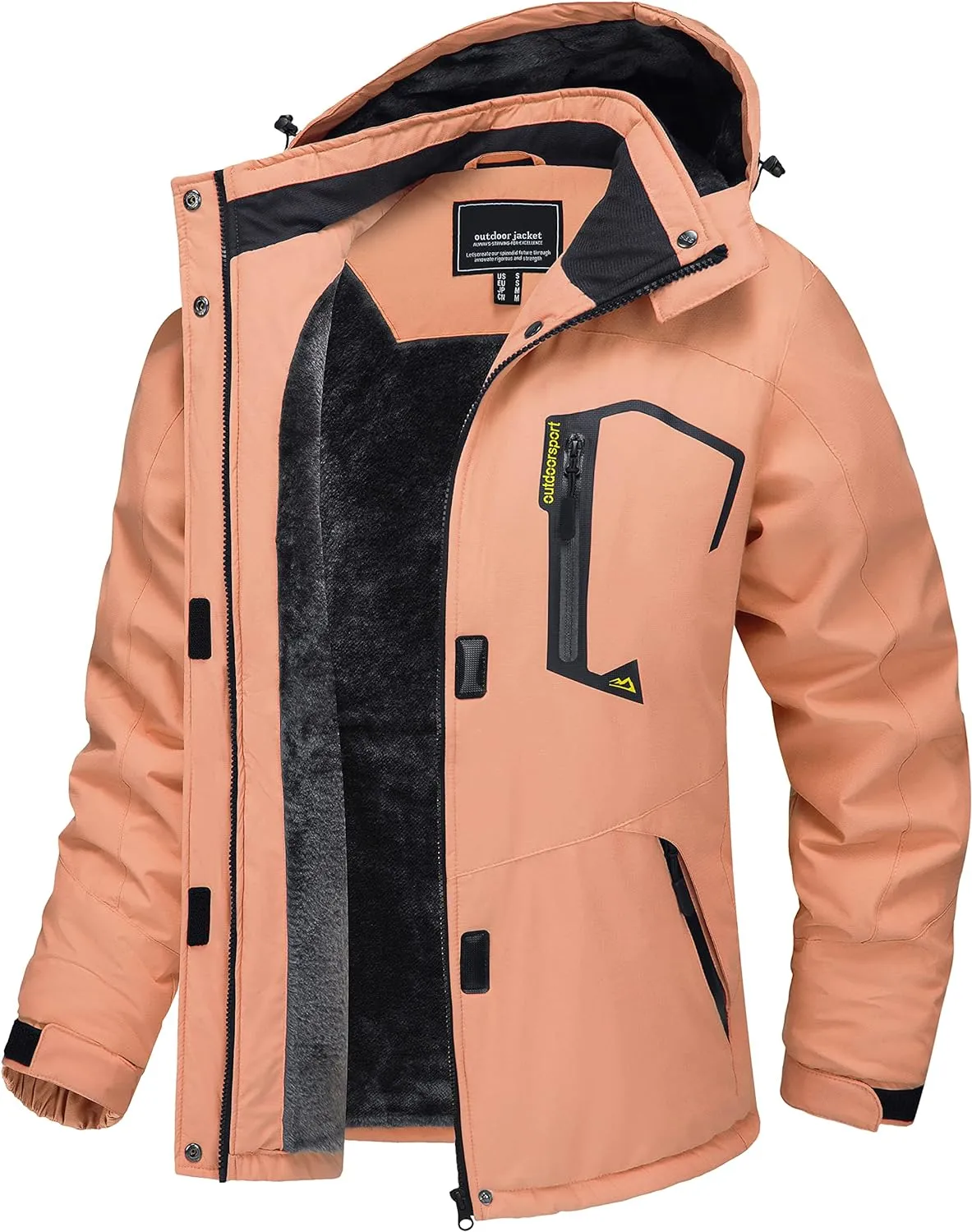 TACVASEN Women's Waterproof Ski Jacket Hooded Fleece Lined Warm Winter Jacket Snow Coat Mountain Windproof Rain Windbreaker
