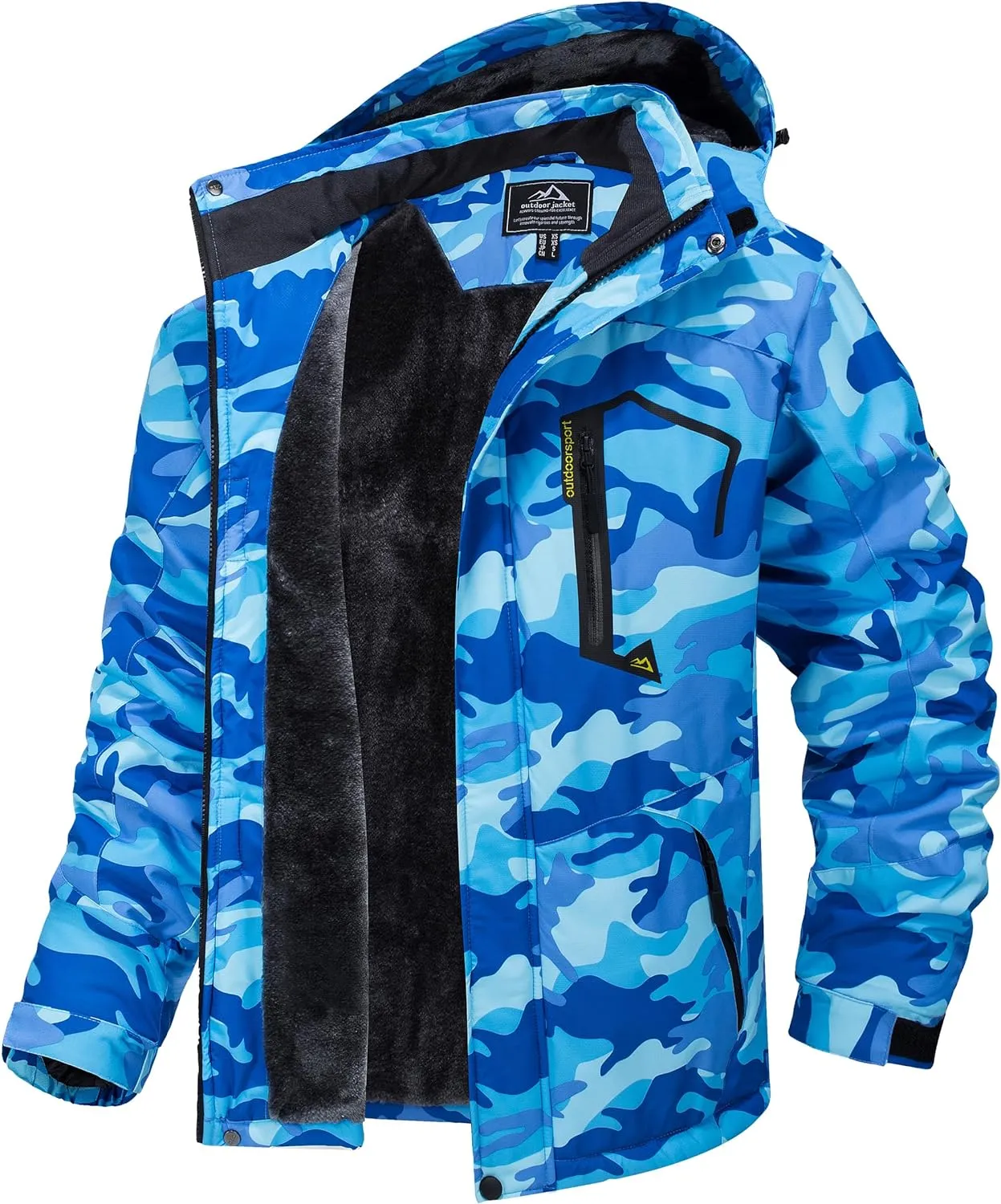 TACVASEN Women's Waterproof Ski Jacket Hooded Fleece Lined Warm Winter Jacket Snow Coat Mountain Windproof Rain Windbreaker