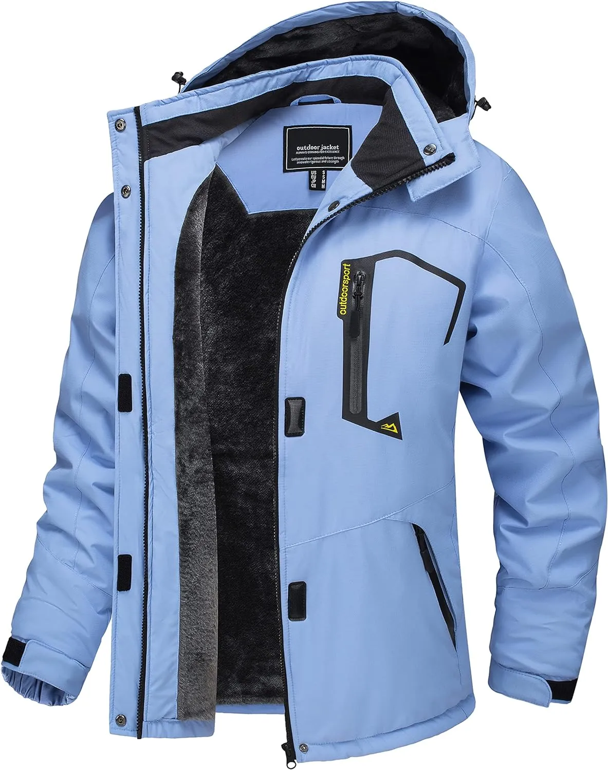 TACVASEN Women's Waterproof Ski Jacket Hooded Fleece Lined Warm Winter Jacket Snow Coat Mountain Windproof Rain Windbreaker