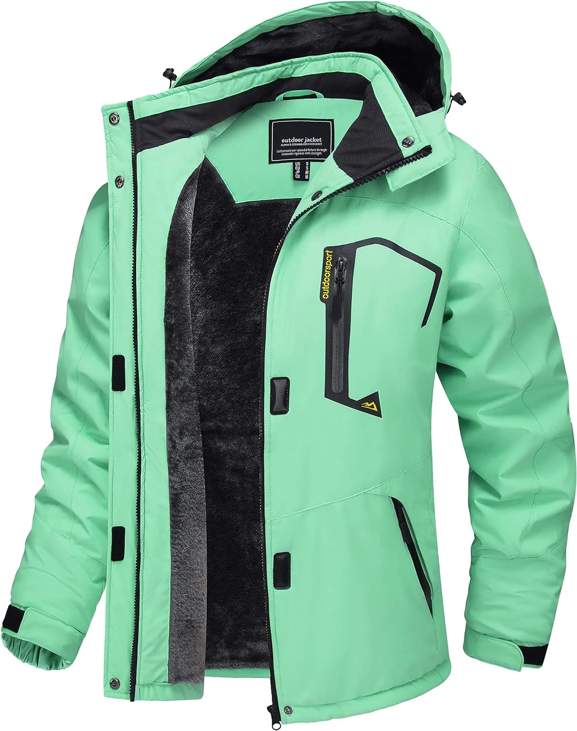 TACVASEN Women's Waterproof Ski Jacket Hooded Fleece Lined Warm Winter Jacket Snow Coat Mountain Windproof Rain Windbreaker