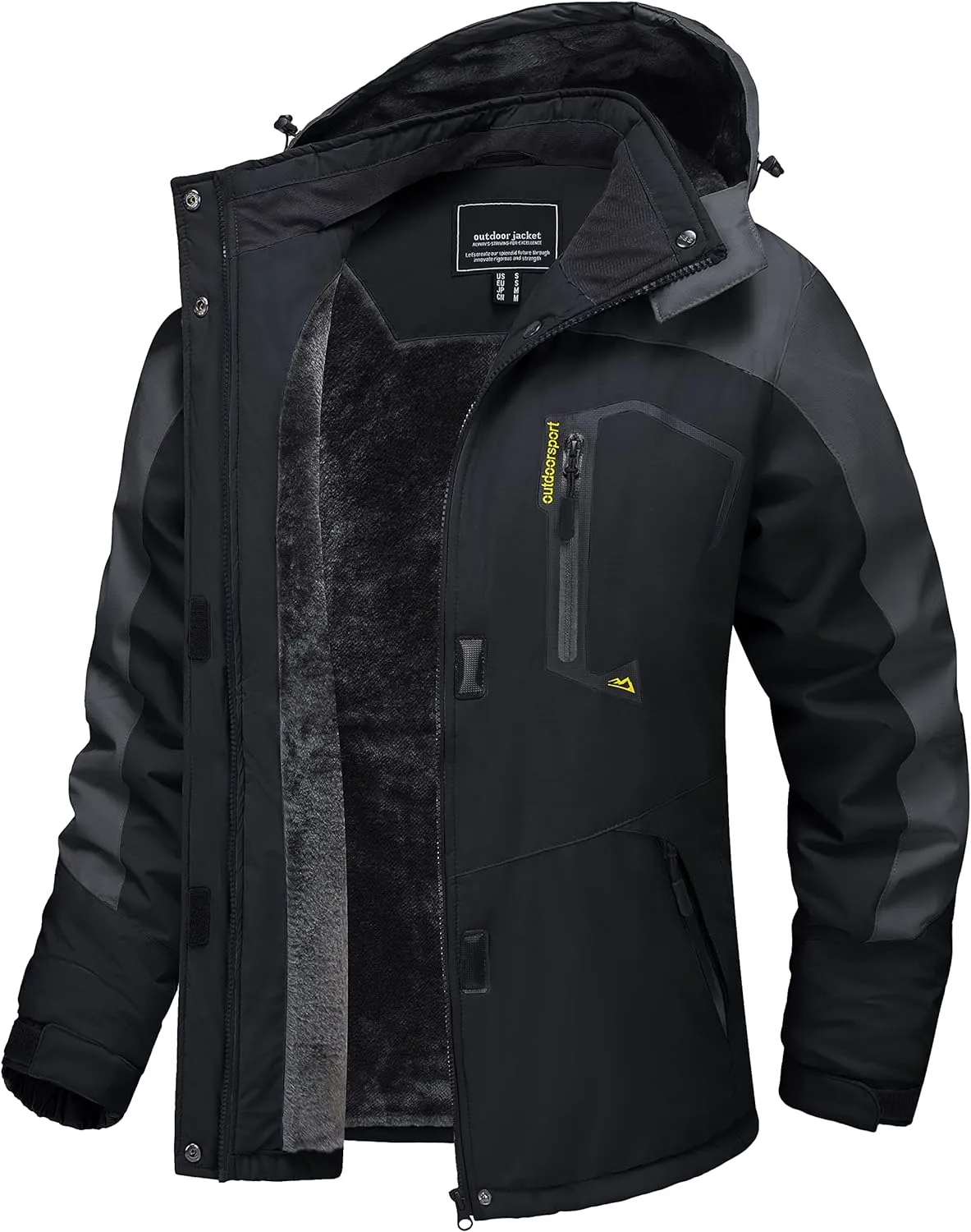 TACVASEN Women's Waterproof Ski Jacket Hooded Fleece Lined Warm Winter Jacket Snow Coat Mountain Windproof Rain Windbreaker