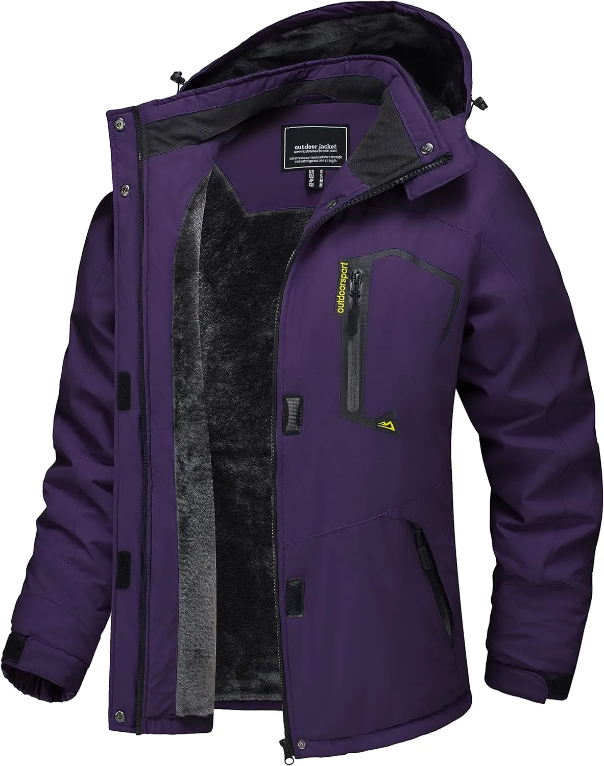 TACVASEN Women's Waterproof Ski Jacket Hooded Fleece Lined Warm Winter Jacket Snow Coat Mountain Windproof Rain Windbreaker